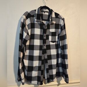 Carbon Black and White Plaid Men's Shirt